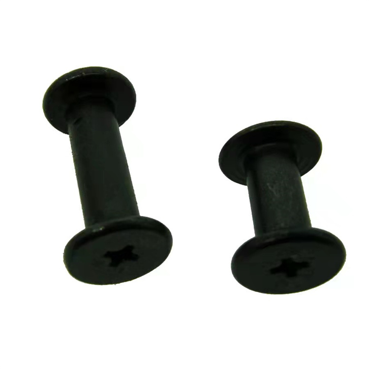 Vis chicago inox m3 tête plate noire pour cuir