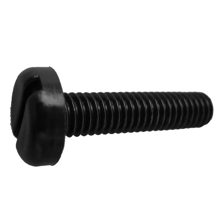 Vis à tête cylindrique fendue en acier au carbone m3 nickelé noir