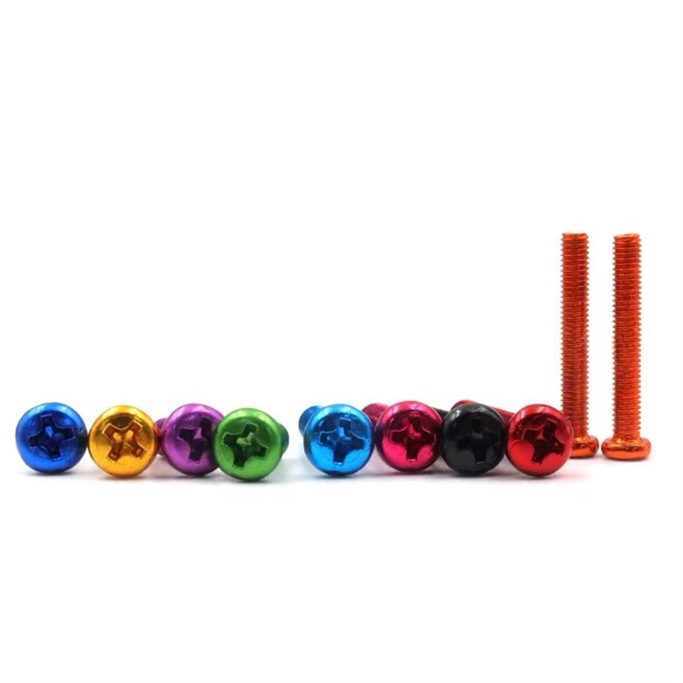 Vis à métaux à tête ronde en aluminium m4 de couleur personnalisée