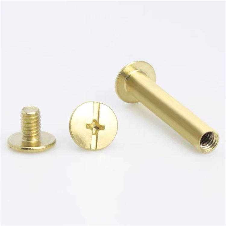 Vis chicago à tête cylindrique en acier au carbone doré de 8 mm pour menu