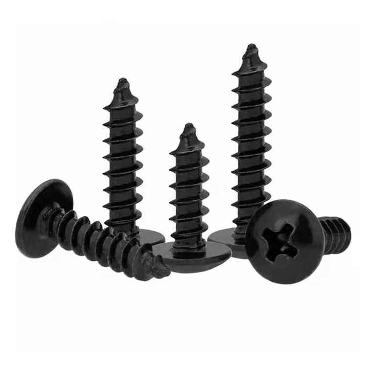 Vis à tête cylindrique M4 din 7981 noires galvanisées pour plastique