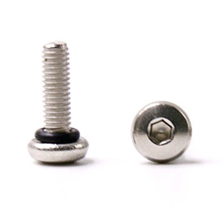 Nouveau design en acier inoxydable m3, tête de bouton, vis à douille hexagonale, joint torique