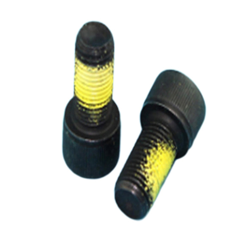 Vis à tête creuse hexagonale de couleur noire avec patch en nylon Vis à tête creuse hexagonale de couleur noire avec patch en nylon