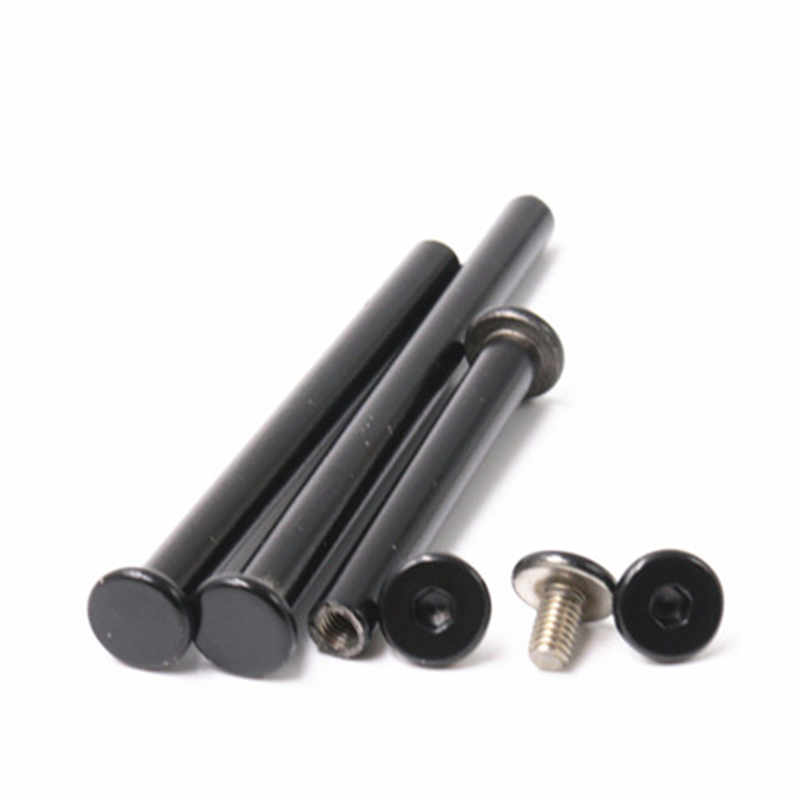Vis Chicago à tête plate à six pans creux en acier inoxydable m5, peinture noire Vis Chicago à tête plate à six pans creux en acier inoxydable m5, peinture noire