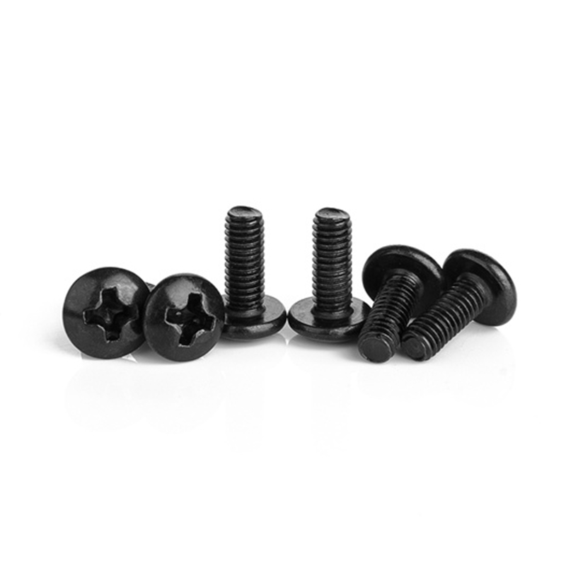 Vis à métaux à tête bombée cruciforme m5 en acier inoxydable noir Vis à métaux à tête bombée cruciforme m5 en acier inoxydable noir