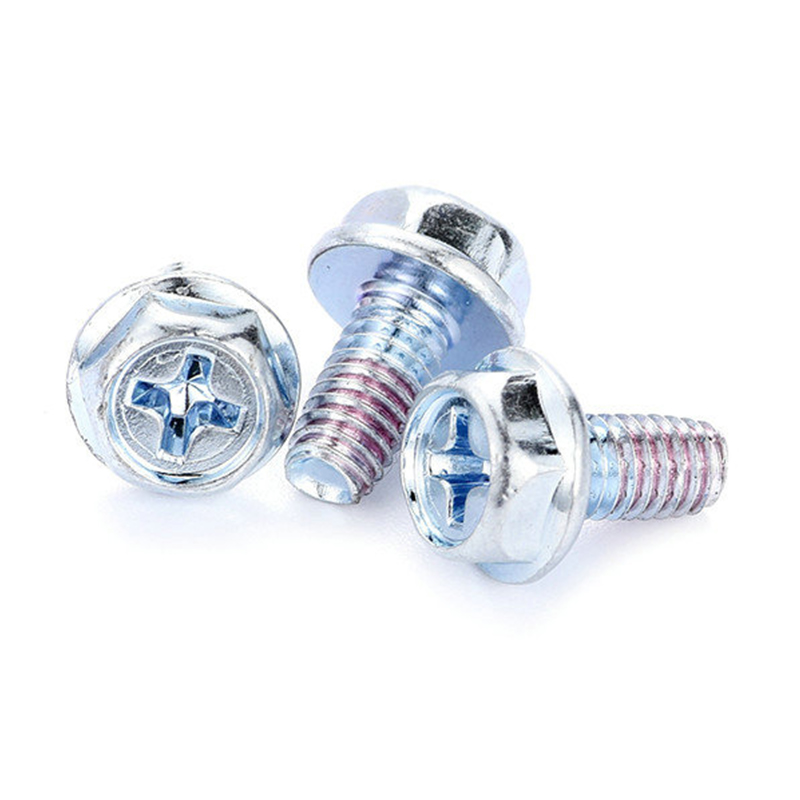 Vis étanche cruciforme à tête hexagonale dentelée Vis étanche cruciforme à tête hexagonale dentelée