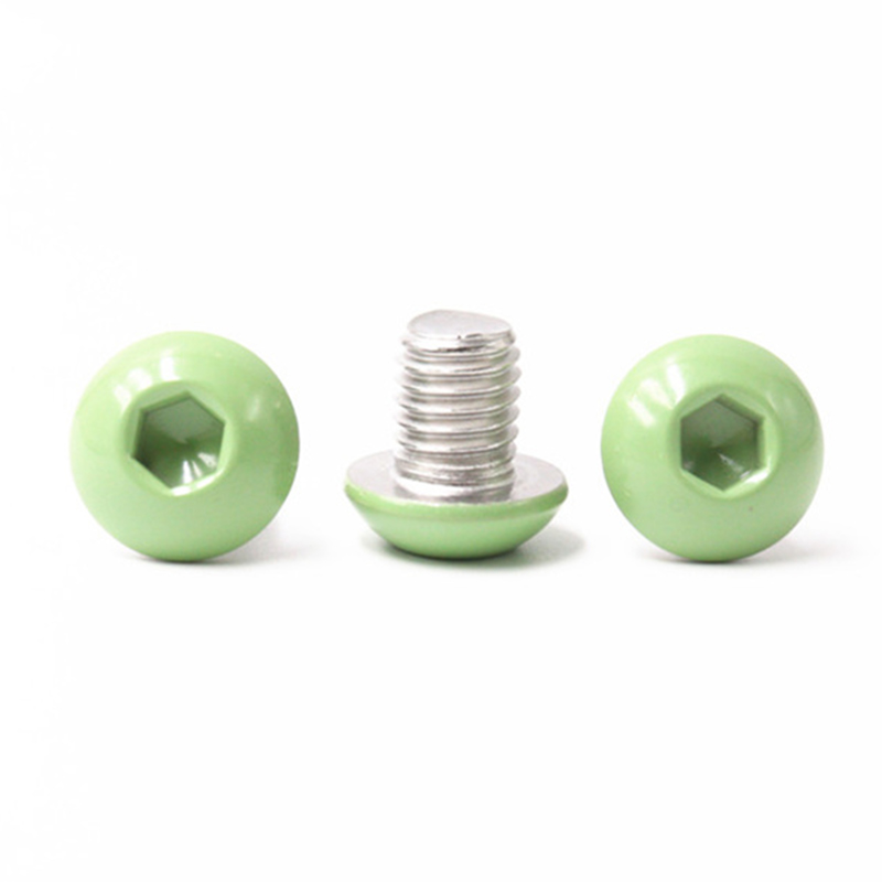 Vis à filetage grossier à tête bouton verte 10-24, nouveau design