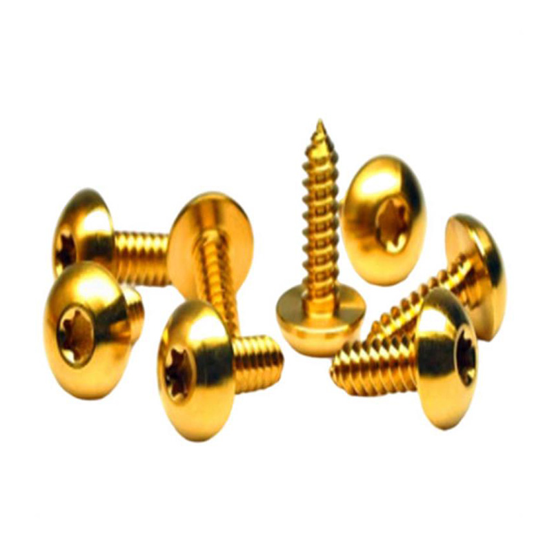 Vis Torx à tête cylindrique en titane de couleur dorée