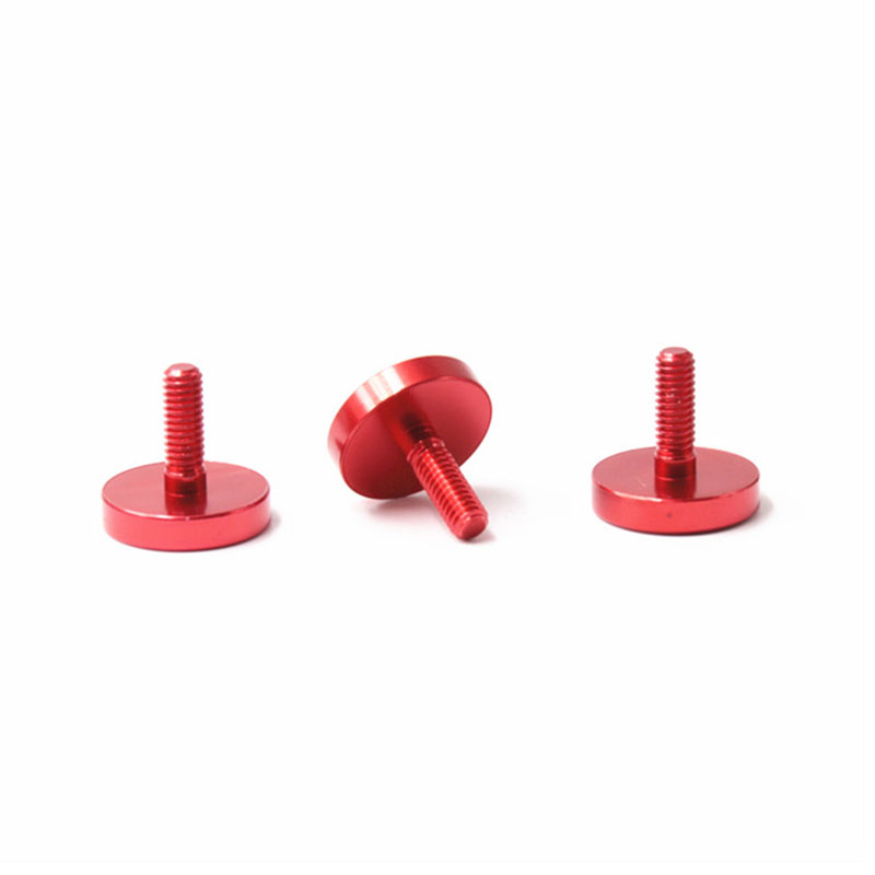 Vis à pouce en aluminium à grande tête, couleur rouge anodisée, offre spéciale